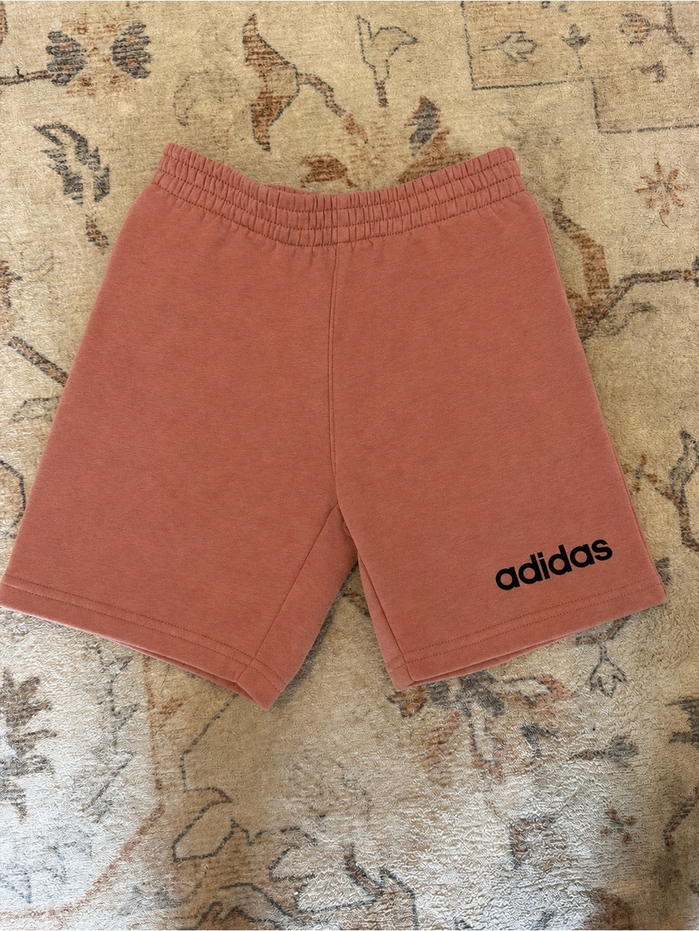 adidas Rose Pink Fleece Shorts with Black Logo
